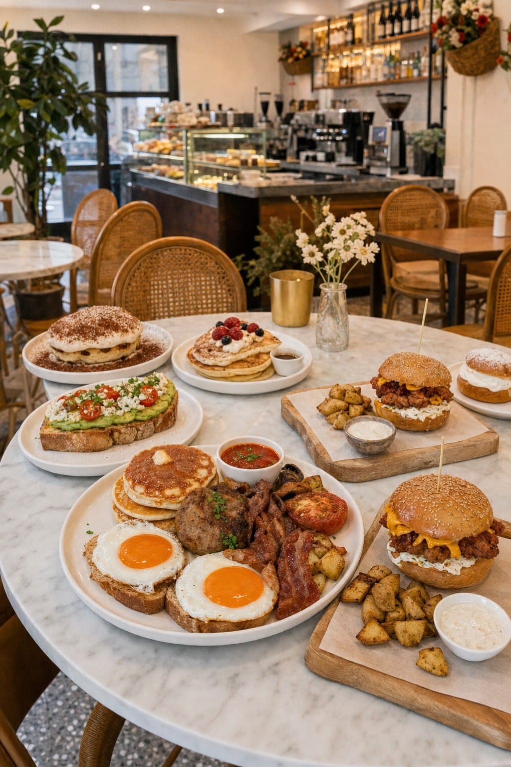 Brunch Casamadie con uova, avocado toast e pancake