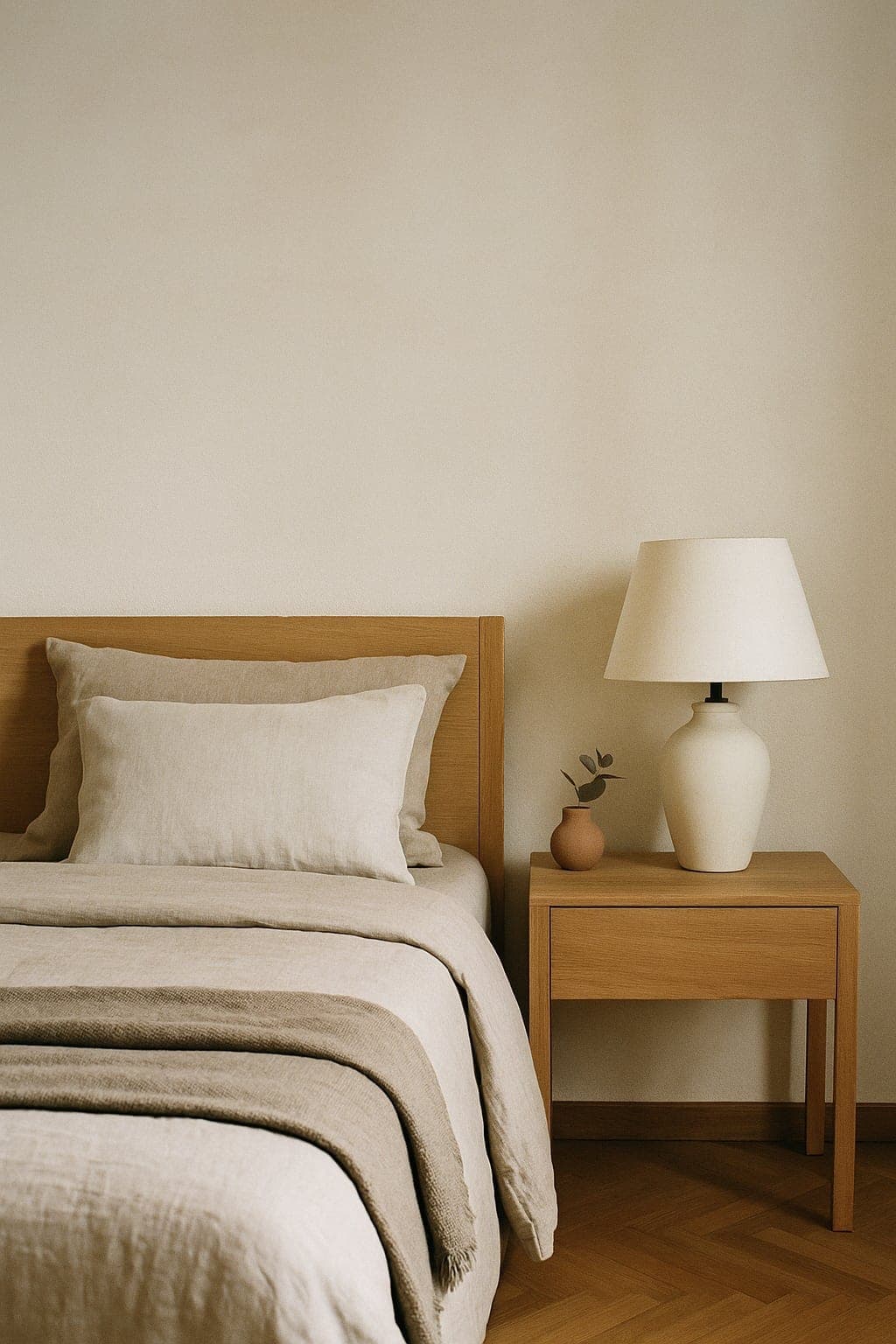 Camera da letto con biancheria in lino e complementi d'arredo Coincasa