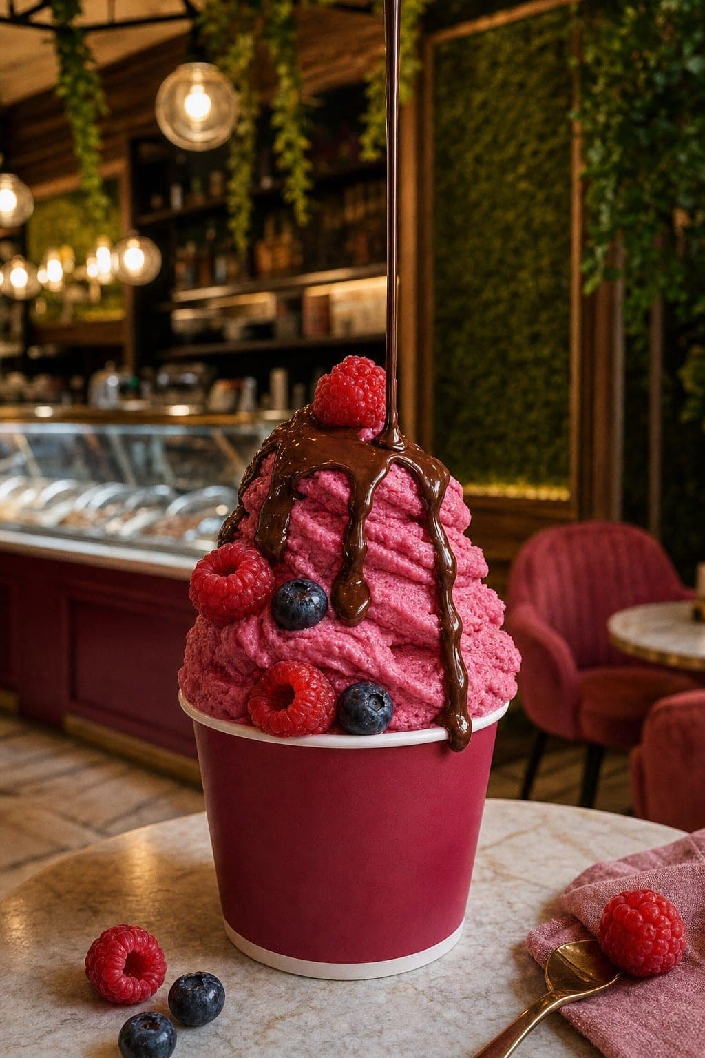 Gelateria Cremglassè con gelato artigianale mantecato a vista al banco