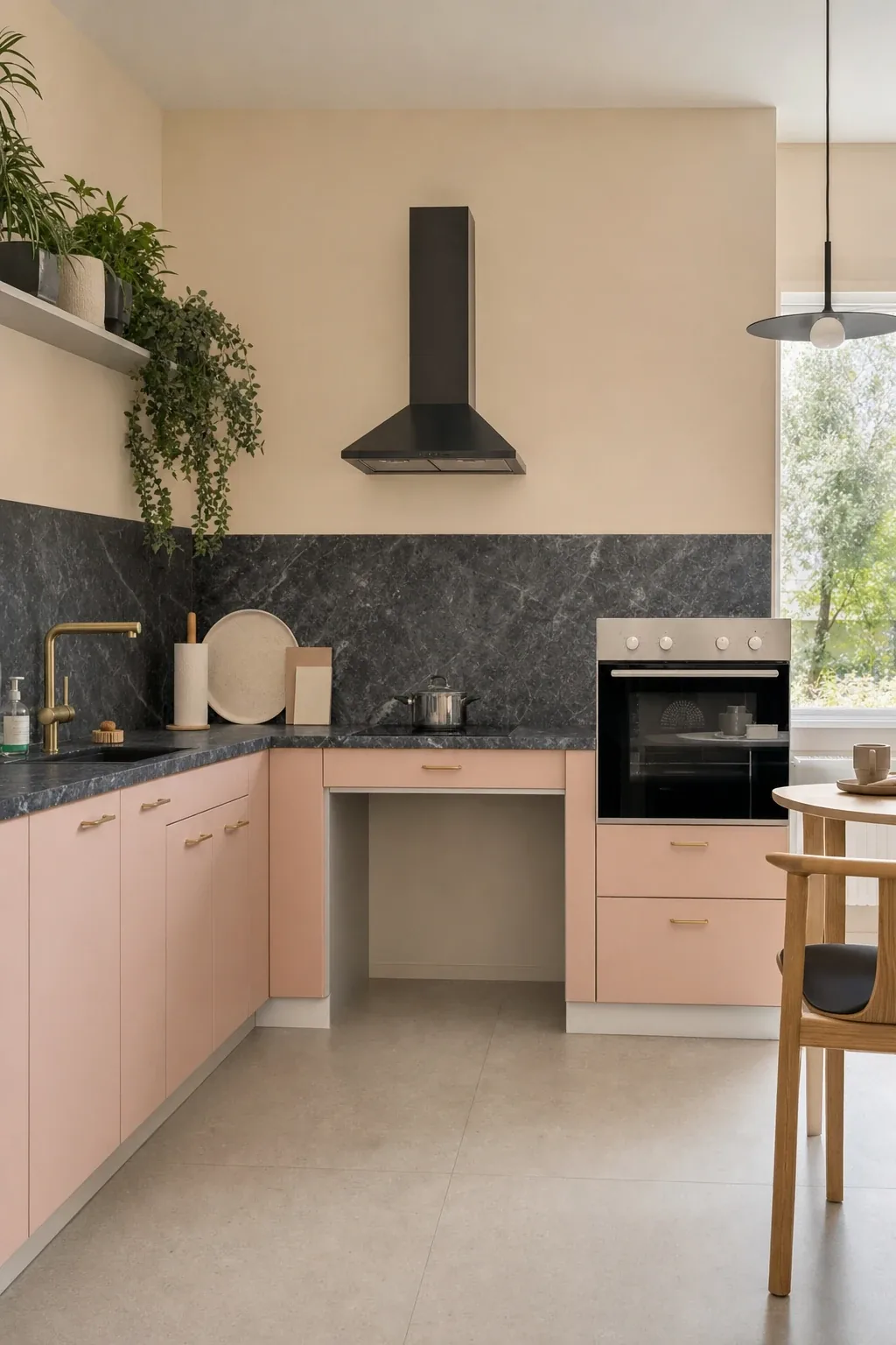 Cuisine adaptée avec plan de travail accessible en position assise