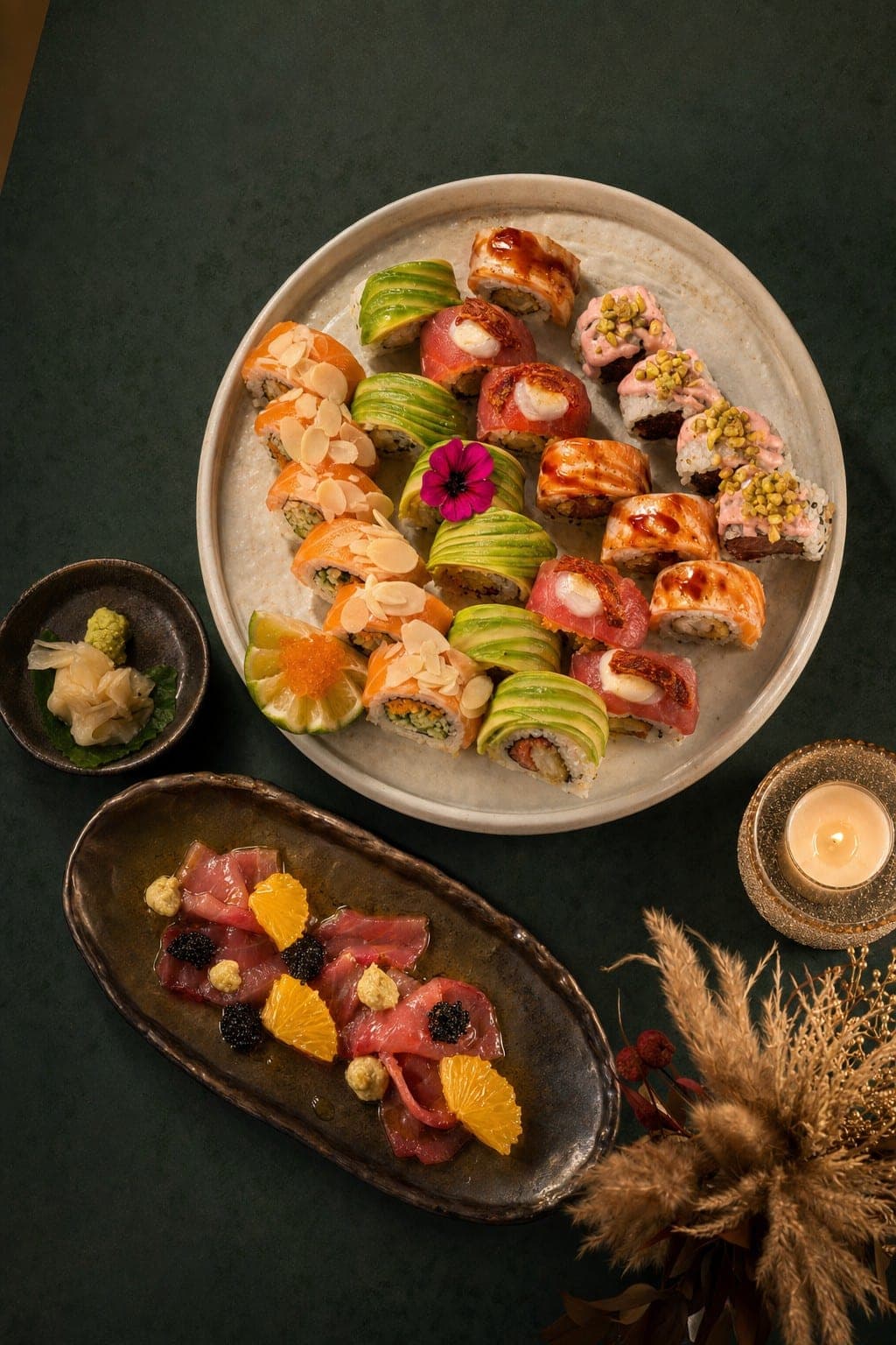 Plateau di sushi fusion italo-giapponese di Deba Restaurant
