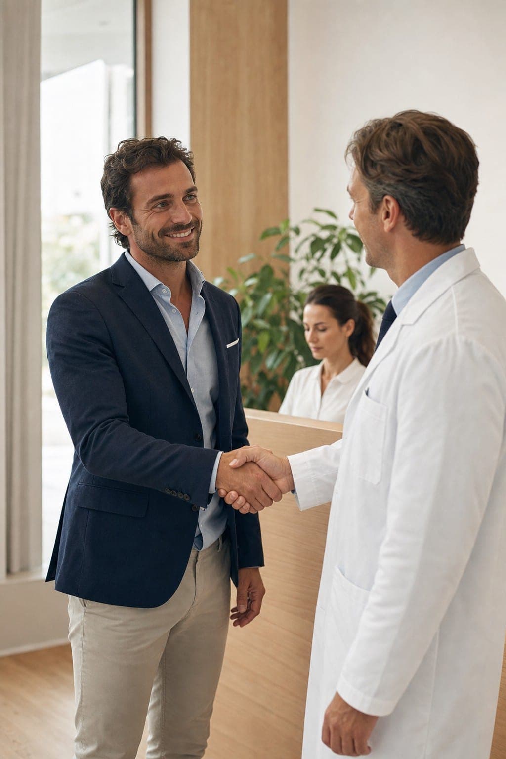 Imprenditore Fresissima con un dentista cliente