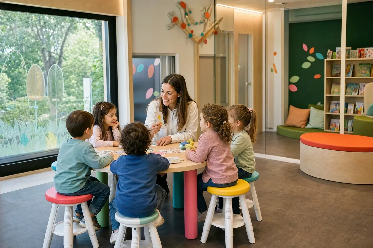 Bambini che imparano l'inglese in una scuola Kids&Us