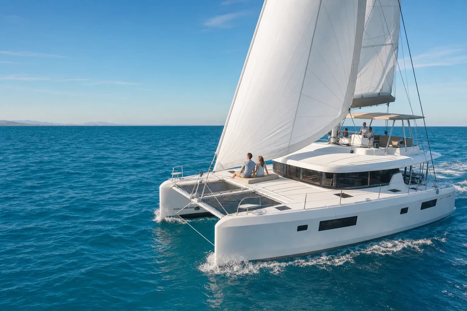 Catamarano di lusso MadMax in navigazione su mare turchese
