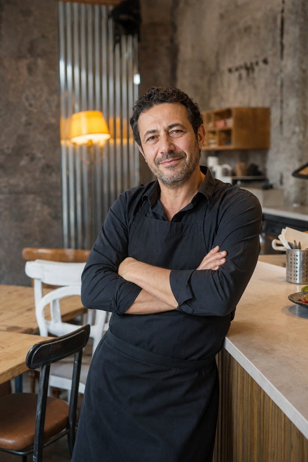 Titolare nel suo ristorante Makako