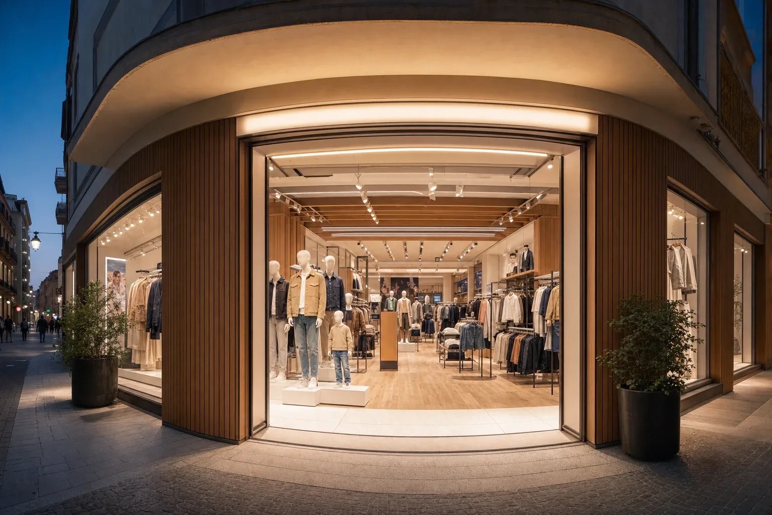 Negozio OVS con collezioni uomo, donna e bambino