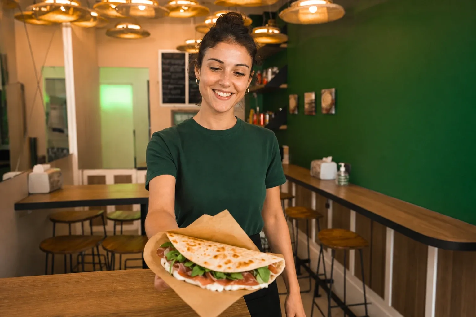 Piadina Piadi farcita al momento con ingredienti del territorio