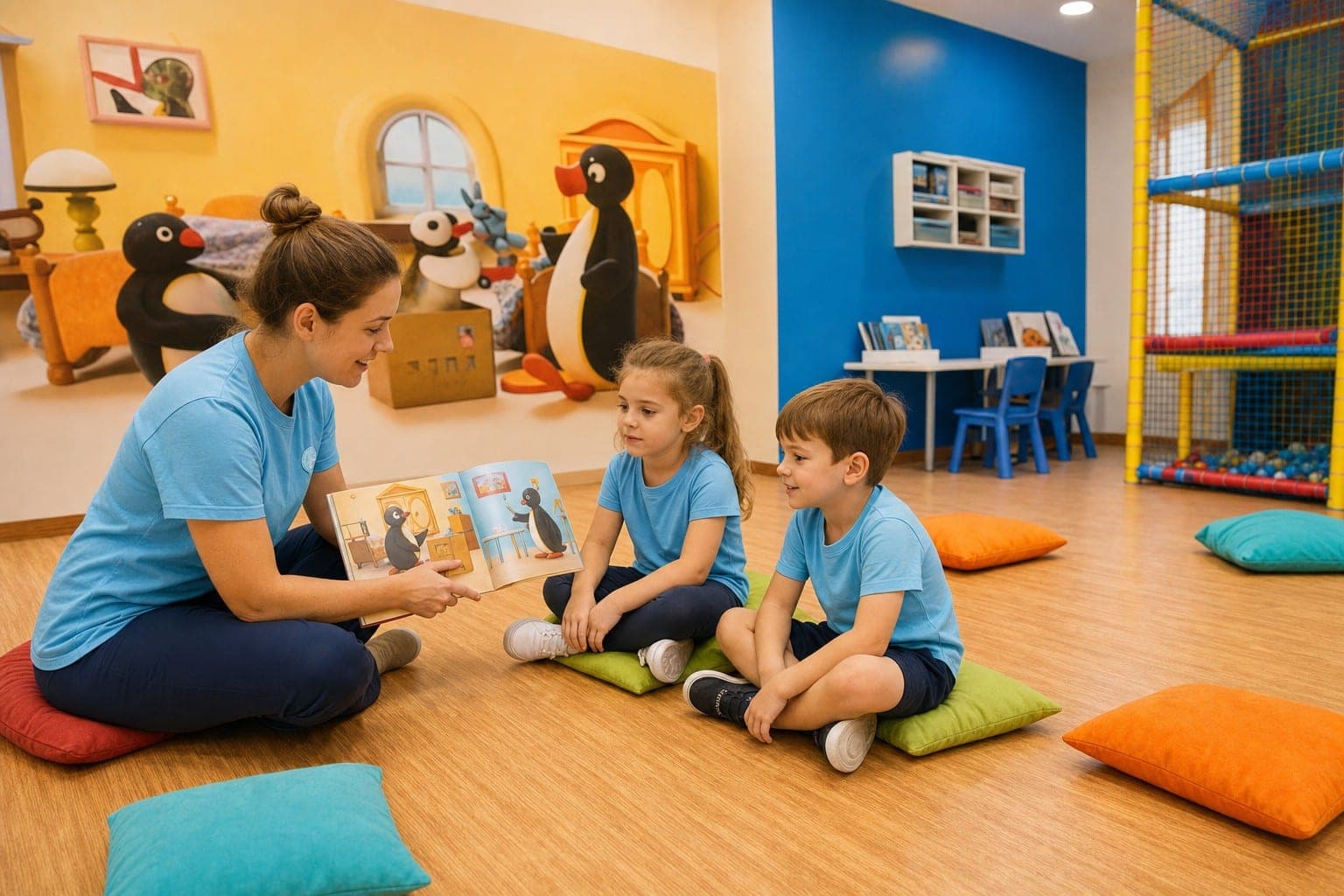 Lezione di inglese per bambini in un centro Pingu's English