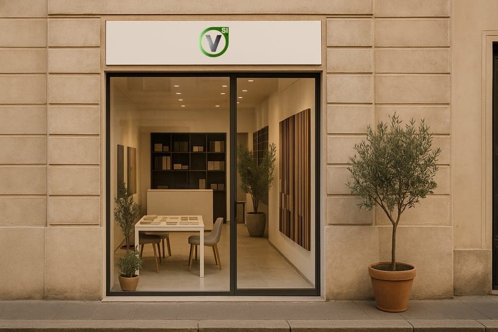 Ufficio zonale e showroom campioni di un manager di rete V-Si
