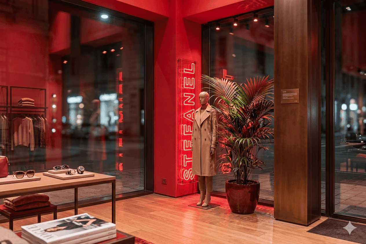 Intérieur boutique Stefanel — décoration et collection